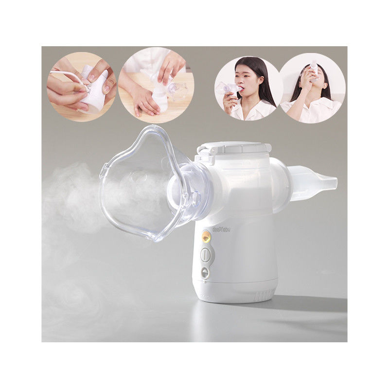 Mesin Nebulizer Medis Portabel Asma 2.5-3.5μm Tanpa Penyumbatan Saluran Ganda