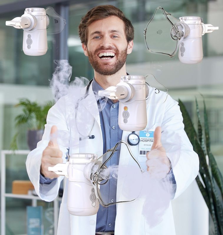 Inhaler Portable Nebulizer Type-c USB Atau Baterai Alkaline 30-40dB Kebisingan
