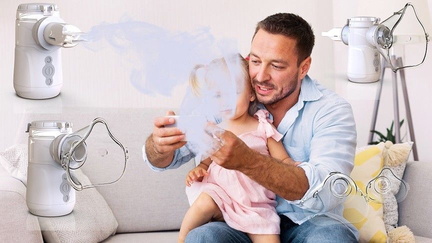 2.0-3.3μm Adjustable Pediatric dan Adult Mesh Nebulizer untuk Targeted Lung Delivery