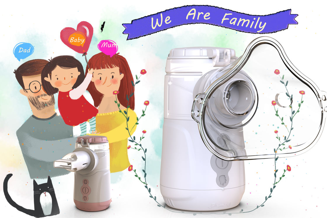 Kelas Medis Membran Vibrator Mesh Nebulizer 1.2W Baterai Atau DC Powered